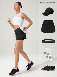 GLOWMODE Powersculpt™ Cutout Back Mesh Tank Top High Impact Workout Running Training Gym Removable Cups - White - View 7