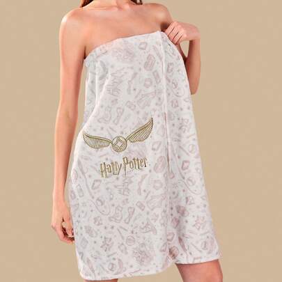HARRY POTTER X SHEIN Golden Snitch Full Printed Cutout Beach Towel With Soft Microfiber Material,Gifts, For Home Bathroom Summer,Back To School