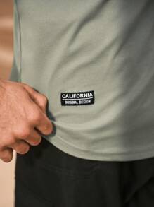 Manfinity NXTstreet Men T-Shirts Fit Crew Neck Slogan Tee Casual Simple Summer - Mint Green - View 4