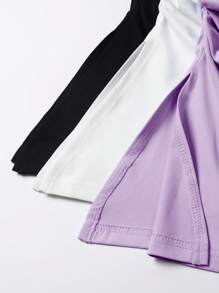SHEIN EZwear Set de 3 tops bandeau de moda con volantes de unicolor para mujeres