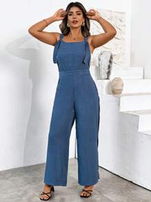 SHEIN LUNE Women's Fashion Button Decor Casual Jumpsuit, Spring/Summer