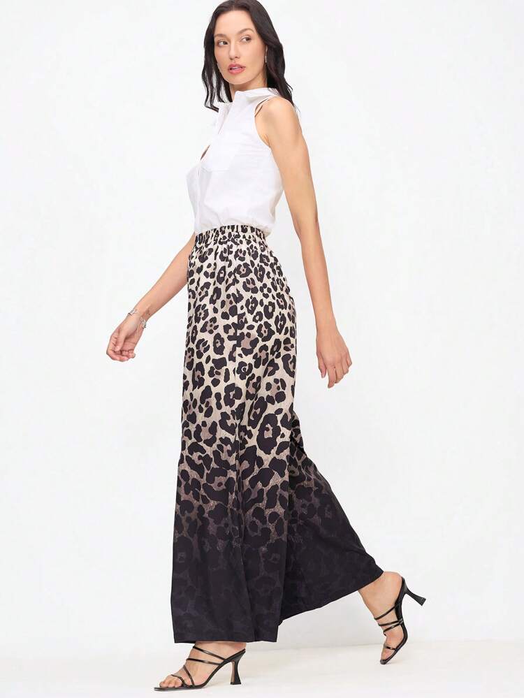 Vacation Women Leopard Print Casual Trousers, Summer For Women