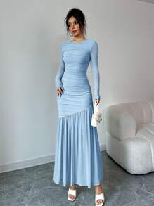 Firerie 女士网眼长袖连衣裙，秋季休闲连衣裙，适合秋季服装，返校服装，教师服装