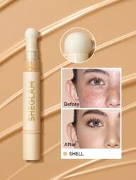 SHEGLAM Complexion Boost Concealer-Shell Aplicador De Esponja-Head Corretivo LíQuido Mate Corretivo De Cor Iluminador De Longa DuraçãO Corretivo Hidratante De Longa DuraçãO Para O Dia Todo Sem Peso Corretivo Natal Inverno Marca Beleza Maquiagem CosméTico Para Mulheres E Garotas Perfeito Para Primavera E VerãO Ideal Para Y2K Moda Elegante Adequado Para AniversáRio Prenda Festa De Pronto Melhor Cor