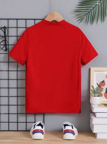 SHEIN Camiseta Polo De Manga Corta Y Color Sólido Cómoda Para Niño Intermedio, Ideal Para Uso Informal