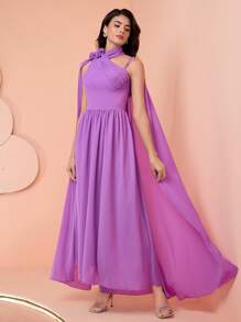 Coutiva Váy dài chữ A cổ chữ A bất đối xứng màu tím sang trọng thanh lịch cho nữ, Váy dài thanh lịch cho nữ Váy công chúa cho nữ Váy cho nữ Váy thanh lịch Váy thanh lịch cho nữ Váy dự tiệc cho nữ Váy cho nữ Váy dài thanh lịch cho nữ, Trang trọng, Cho buổi tối, Khách dự tiệc cưới - Màu tím - Xem 4
