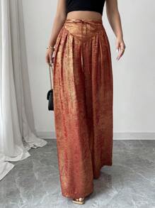 Elenzga Pantalones elegantes y elegantes de corte holgado y acampanado para mujer