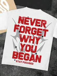 SHEIN Leap Crew 3 Packs Teen Boys Classic Casual Text Graphic Print Round Neck Short Sleeve T-Shirts, White, Black, Khaki, Suitable For Summer - Multicolor - View 3