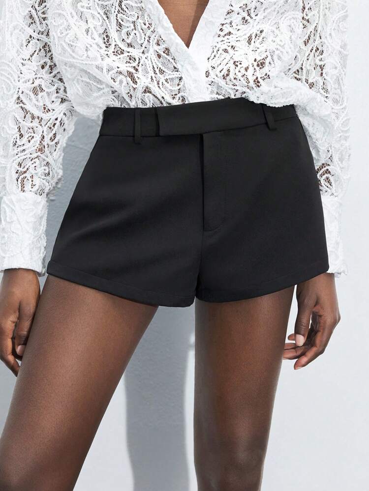 SHEIN Maija MAIJA Beach Vacation Floral Print Ruffle Hem Flowy Shorts