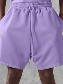 SUMWON Premium Oversized Co-Ord Set Summer Tracksuit Loungewear Two-Piece Athletic Street Style Urban Casual Comfort Set Spring Training Athletic Leisure Outfit - Purple - View 7