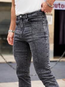 RivetRise Men's Slim Fit Black Denim Jeans, Minimalist & Fashionable, Suitable For Summer