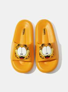 GARFIELD X SHEIN Women Cartoon Pattern Plastic Slippers, For New Year Holiday, Valentines For Casual Beach Style