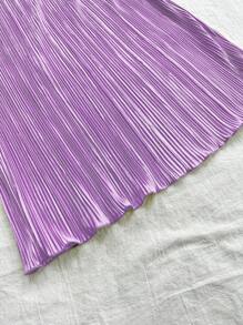 Soleia 挂脖紧身纯色褶皱迷你连衣裙