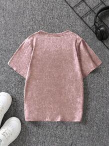 Young Boy Tie-Dye Graphic Print Round Neck Short Sleeve Casual T-Shirt - Multicolor - View 2