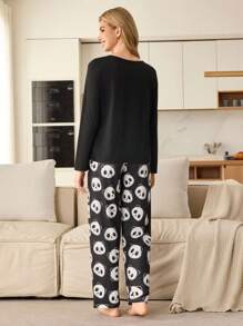 女士简约时尚睡衣套装适合夏季 - 彩色 - 查看 2