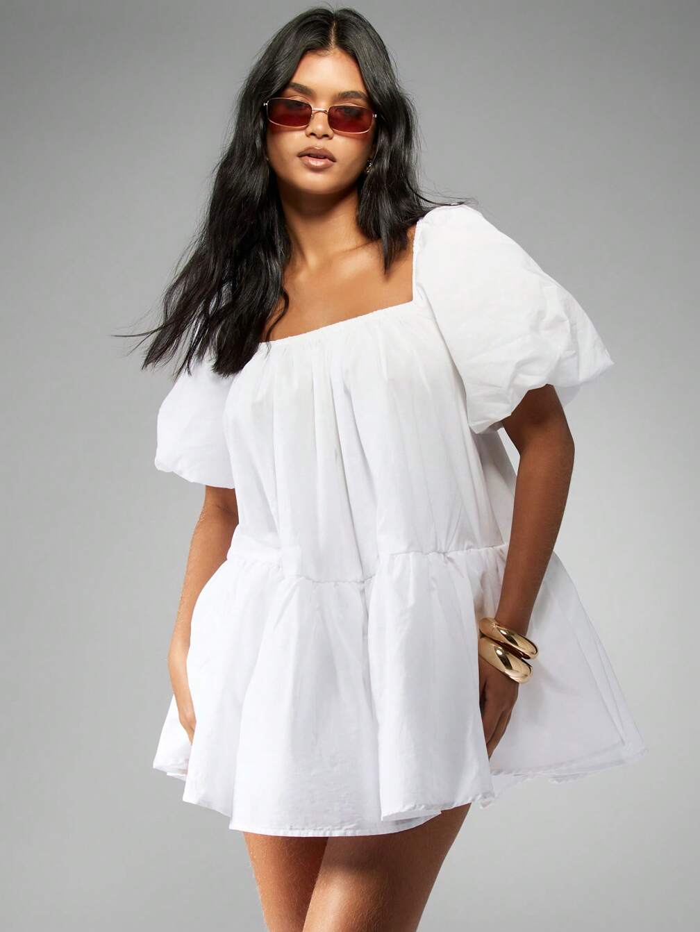 missguided milkmaid skater dress Missguided Plus Milkmaid Skater Dress In Pink Floral for Women