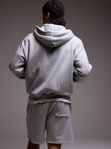 Musero Double 'M' Logo Full Zip Oversized Hoodie Tracksuit Only - Grey - View 4