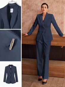 MOTF Classy STRUCTURED SINGLE BUTTON BLAZER,BUSINESS CASUAL WOMAN