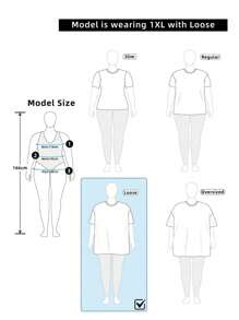 Mulvari Plus Size Casual Contrast Color Stitch Letter Print T-Shirt
