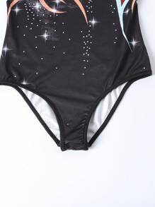 Ropa deportiva para niñas preadolescentes - Leotardo brillante para danza, falda de tutú de ballet, leotardo elegante para danza, recital, competición, yoga, gimnasia - Negro - Ver 3