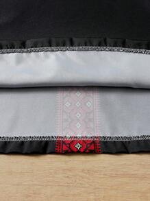 Young Girls Ramadan Modest Long Sleeve Round Neck A-Line Dress, Pattern, For Daily Casual Wear, Summer