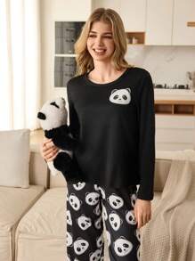 女士简约时尚睡衣套装适合夏季 - 彩色 - 查看 5