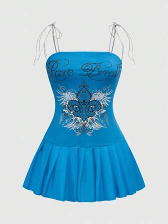 J-Fashion Y2K Mini Lilien Blumen Muster Kleid