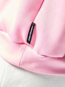 Missguided x Playboy 带有标志性兔子徽标刺绣的奢华超大连帽衫，休闲街头时尚单品，舒适的冬季必备单品 - 粉色 - 查看 5