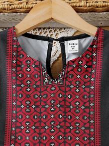 Young Girls Ramadan Modest Long Sleeve Round Neck A-Line Dress, Pattern, For Daily Casual Wear, Summer