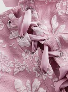 SHEIN MOD Plus Size Women Floral Jacquard Pink Camisole Tank Top,Valentine Day