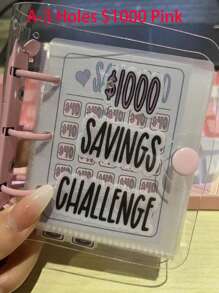1pc Mini Save Money Challenge 25-Page Mini Pocket Portable Save Money Challenge Binder - Multicolor - View 10