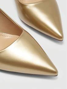 CUCCOO BIZCHIC Women's Elegant Minimalist Gold High Heels, Fashion Party Shoes - Champagne - View 7