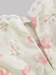 SHEIN MOD Váy hoa ren hở lưng lãng mạn cỡ lớn màu mơ - Nhiều màu - Xem 3