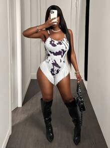 BamGleam 女士牛奶纤维系带西式牛仔音乐节紧身衣