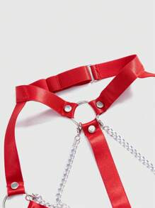 ROMWE Grunge Punk Dark Punk Goth Style Ribbon Chain Sexy Lingerie Set