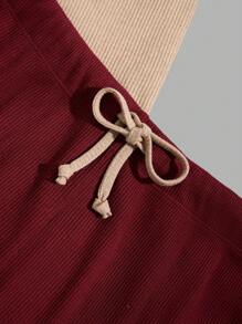 RueChic Men Special Embriodery Soft Fabric Regular T-Shirt Set Short Sleeve - Burgundy - View 6