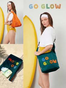 GLOWMODE X Nature Dream Bali 10L Reversible 3-Way Wear Embroidered Tote Bag Daily Casual Vacation Holiday Wear