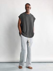 SUMWON Tank Top Bertekstur dengan Potongan Longgar - Hitam - View 5