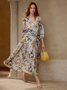 MOTF PREMIUM ROCHIE CU VOLANE CU IMPRIMIRE FLORALĂ - Multicolor - Vizualizare 6