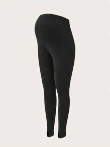 SHEIN Maternity 2pcs Solid Elastic Waist Leggings - Multicolor - View 7