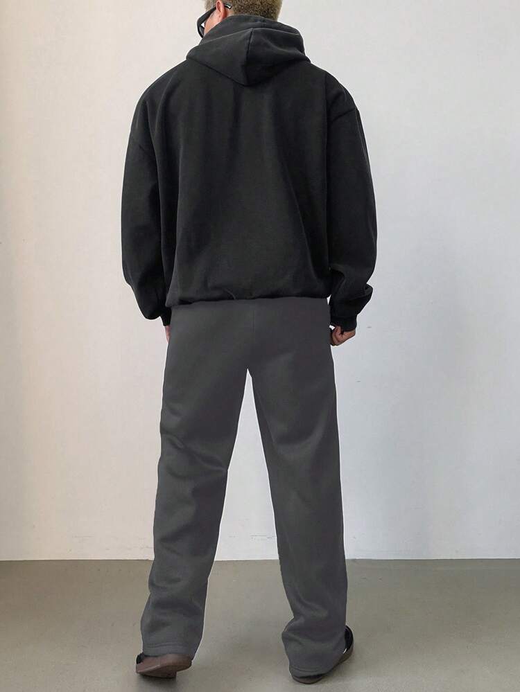 Solid Color Thicker Men's Sweatpants, Minimalist & Fashionable, Suitable For Summer