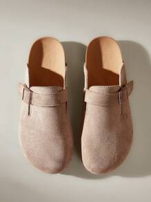 Solecia Women's Adjustable Buckle Design Casual Slip-On Flat Mules - Brown - View 6