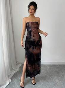 Calvaya Women's Strapless Fitted Simple Elegant Dress, Suitable For Summer