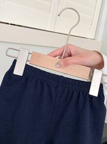 Bộ 2 áo thun polo và quần short cho bé trai/bé gái, áo polo khối màu bất đối xứng, thiết kế mở phía trước tiện lợi, thích hợp mặc ở nhà, chơi ngoài trời, tiệc tùng và mọi dịp - Màu xanh lam - Xem 10