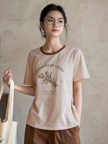 FRIFUL 花朵印花短袖T恤 SPARKLES OF LIGHT 2003 IN THE SUNLIGHT 休闲时光，图案T恤