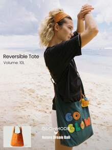 GLOWMODE X Nature Dream Bali 10L Reversible 3-Way Wear Embroidered Tote Bag Daily Casual Vacation Holiday Wear