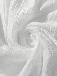 SHEIN Unity Plus Size Solid Color Casual Open Shoulder Beaded Lace Trim Camisole, Spring/Summer - White - View 4