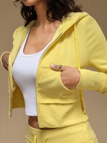 Forever 21 Women's Casual Solid Hoodie Jacket With Thermal Lined, Regular Fit For Autumn