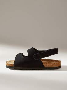 Solecia Women's Fashion Casual Minimalist Thick-Soled Sandals - Black - View 3