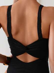 Swim Chiccia Traje de baño de una sola pieza sin costuras, tipo bandeau, blanco, sexy y casual para vacaciones en la playa para mujer